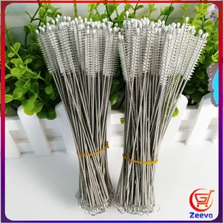 Zeeva แปรงล้างหลอดดูด จุกนม ขนไนล่อน ไม่ทำให้เป็นรอย Stainless steel soft straw straw brush
