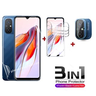 3in1 ฟิล์มไฮโดรเจลใส ป้องกันเลนส์กล้อง หน้า หลัง สําหรับ redmi 12C 11A Xiaomi Poco C55 2023