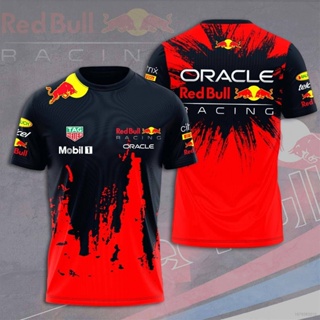 F1 เสื้อยืดลําลอง แขนสั้น คอกลม ลาย Red Bull Fans พลัสไซซ์ สําหรับทุกเพศ