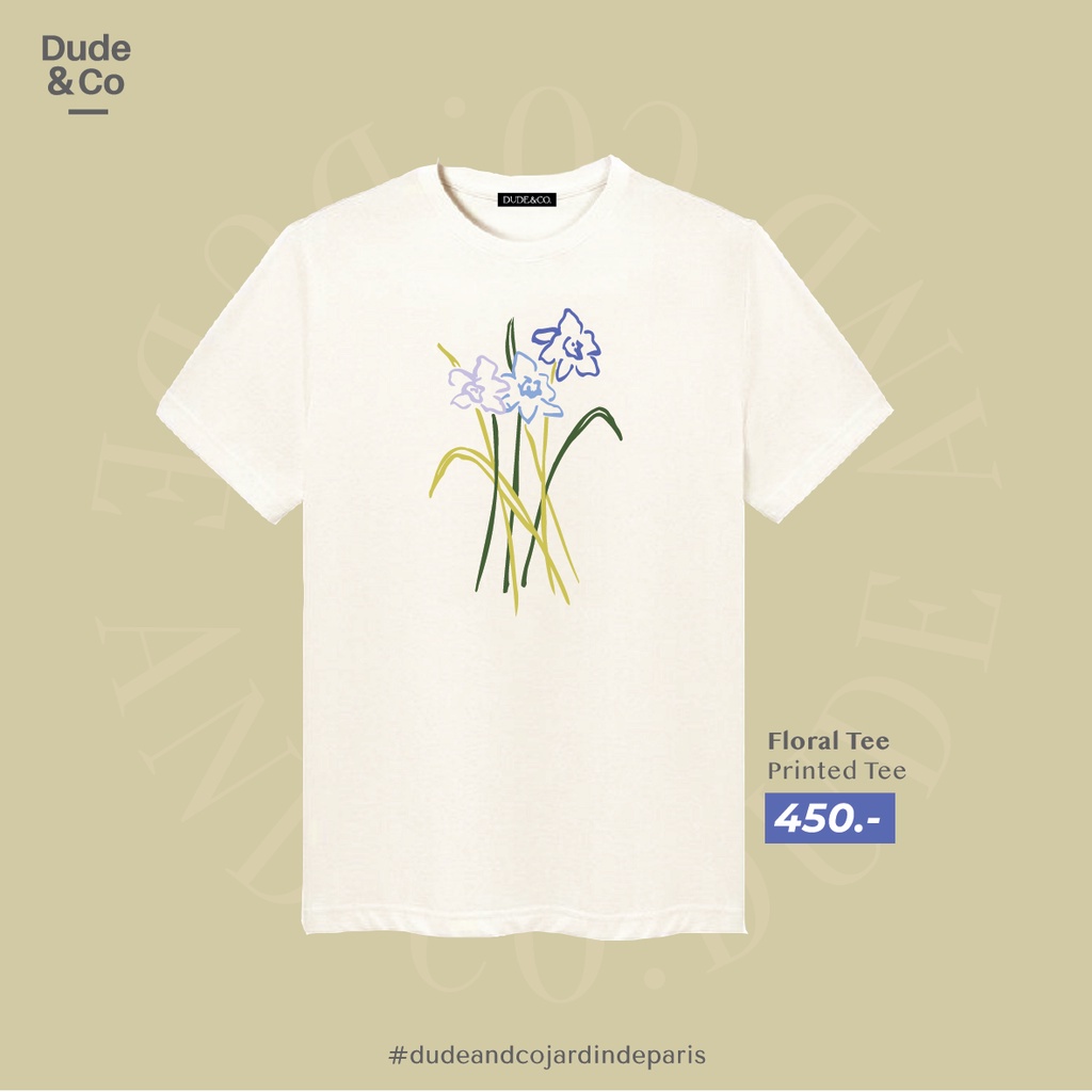 HH Dude and Co. - Floral Tee เสื้อยืด เสื้อยืดคอกลม