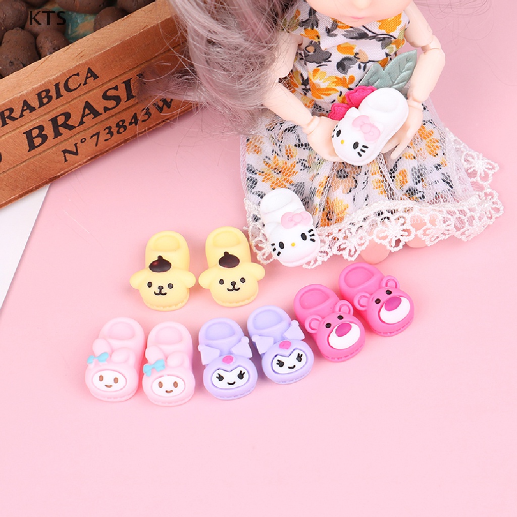 Kts รองเท้าแตะจําลอง ขนาดเล็ก สําหรับตกแต่งบ้านตุ๊กตา 1:12 DIY 1 คู่