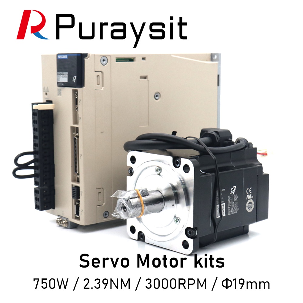 Puraysit Servo มอเตอร์ชุด 750W SGD7S-5R5A10A002 SGM7J-08AFC6S 2.39Nm 4.4A 3000rpm Dia.19 มม.พร้อมสาย