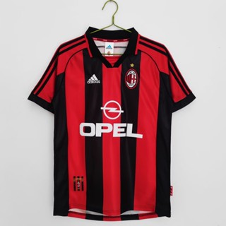 เสื้อกีฬาแขนสั้น ลายทีมชาติฟุตบอลชั้นนํา AC Milan 1998 99 AC แห้งเร็ว สไตล์เรโทร สําหรับผู้ชาย ไซซ์ S - XXL