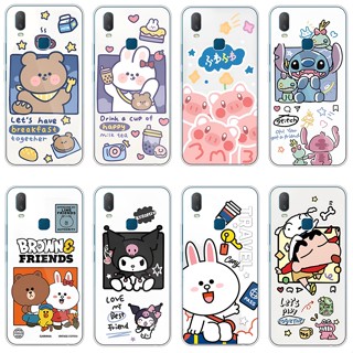 เคสโทรศัพท์ ซิลิโคนนุ่ม ใส กันกระแทก ลายการ์ตูนน่ารัก สําหรับ vivo y1s y11 2019 y31 2015 y51 2015 y55