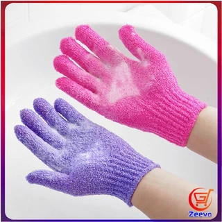 Zeeva ถุงมืออาบน้ำ ถุงมือขัดผิวอาบน้ำ ขจัดเซลล์ผิวเก่า พร้อมส่ง Glove-style bath towel
