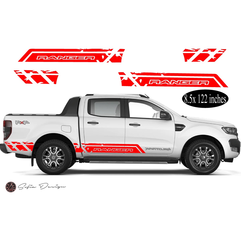 สติกเกอร์ FORD RANGER BODY DECALS FORD WILDTRAK VINLY STICKER x2 สําหรับติดตกแต่งร่างกาย