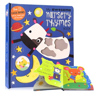 My Awesome Nursery Rhymes Book for Kids with Shaped Pages Cartoon Picture Board Book Early Education Montessori Toys