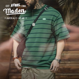 Maden ใหม่ เสื้อยืดคอกลม แขนสั้น ทรงหลวม สไตล์ญี่ปุ่น วินเทจ สําหรับผู้ชาย 2023