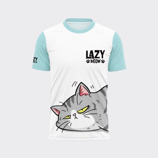 (พร้อมส่ง) เสื้อวิ่งพิมพ์ลายแมวเหมียวขี้เซา LazyMeow