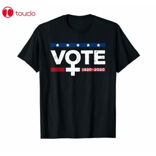 เสื้อยืดแขนสั้นเสื้อยืดผ้าฝ้าย 100% พิมพ์ลาย Vote 19Th Amendment Anniversary Years S- Us สําหรับผู้ชาย และผู้หญิงS-5XL