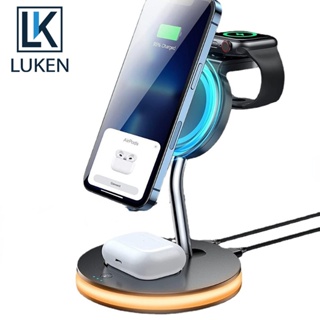 Luken 4 in 1 แท่นชาร์จไร้สาย 15W สําหรับ iP 14 13Pro 12Pro Max App Watch 6 5 Airp Pro 2