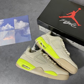 Xi230308 พร้อมส่ง N8866k Air Jordan4 Aj4 รองเท้าผ้าใบลําลอง ข้อสั้น สีเหลืองครีม เหมาะกับการวิ่ง เล่นกีฬา สเก็ตบอร์ด สําหรับผู้ชาย ผู้หญิง