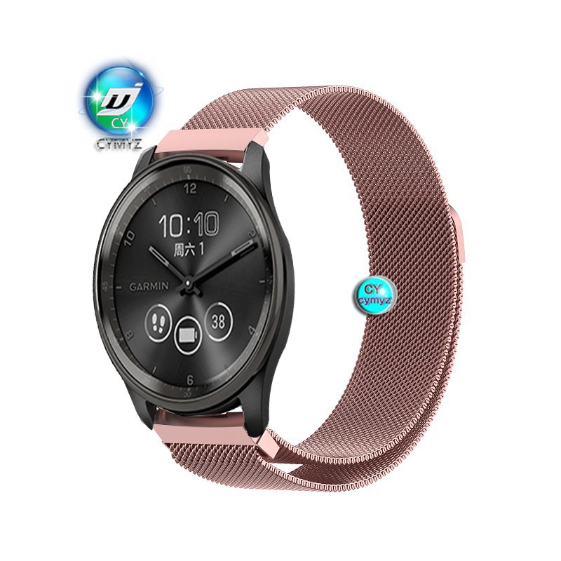 for Garmin Vivomove Trend สาย สายโลหะ  Garmin Vivomove Trend เคส ป้องกันรอบด้าน 360° เคสแบบเต็มจอ