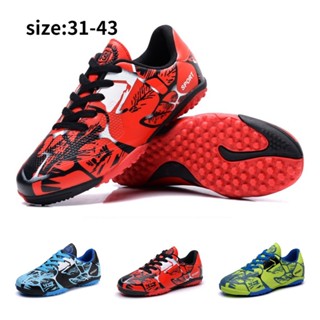 TF soccer shoes รองเท้ากีฬา รองเท้าฟุตบอล แบบหนามยาว สําหรับเด็กผู้ชาย size:31-43