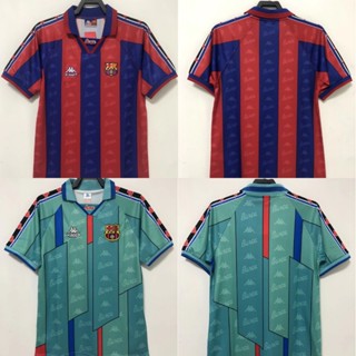 เสื้อกีฬาแขนสั้น ลายทีมฟุตบอล Barcelona 1996-1997 ชุดเหย้า สไตล์เรโทร