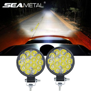 SEAMETAL ไฟหน้ารถยนต์ LED ไฟทำงานรถยนต์ 12V 24V 48W 6500K กันน้ํา สําหรับรถบรรทุก รถแทรกเตอร์ ออฟโร้ด ไฟ LED ทำงาน