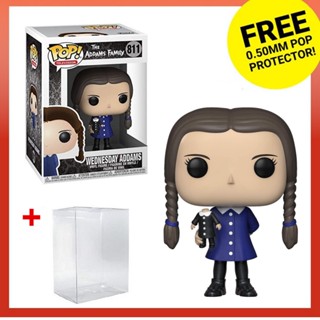 Funko Pop TV: The Addams Family - Wednesday Addams 811 ฟิกเกอร์แอคชั่น พร้อมตัวป้องกันเจ้านาย