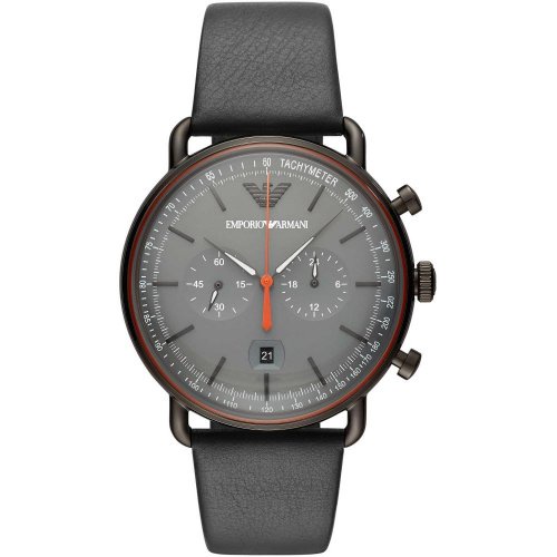 นาฬิกาข้อมือผู้ชาย  Emporio Armani Aviator Grey dial Black AR11168