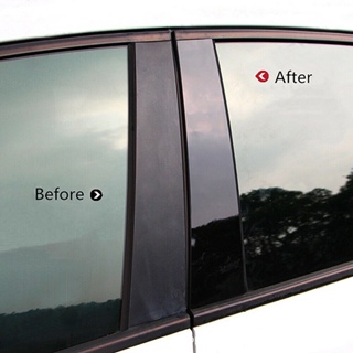 【TokTik Hot Style】ฝาครอบเสาประตูหน้าต่างรถยนต์ สําหรับ Mitsubishi Outlander 2006-2012 6 ชิ้น ต่อชุด