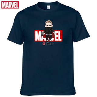 เสื้อยืดผ้าฝ้าย 100% พิมพ์ลาย Marvel The Avengers Thor ระบายอากาศ ใส่สบาย แฟชั่นฤดูร้อน สําหรับผู้ชาย 145S-5XL