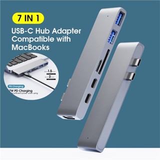 7 in 1 อะแดปเตอร์ฮับ USB C Type C เป็น HDMI 7 in 1 Type C สําหรับ MacBook Pro Air USB-C Type C 3.0