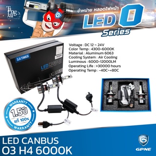 หลอดไฟหน้า LED CANBUS ยี่ห้อ GPNE H4 O3 6000K O-SERIES รับประกัน 1.5 ปี (ของแท้ 100%) ราคาต่อคู่