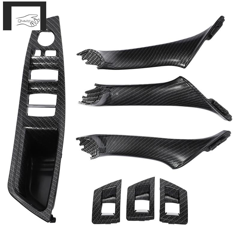 7PCS Right Hand Drive RHD For BMW 5 Series F10 F11 Car Interior Door Handle Inner Panel Pull Trim Cover Armrest