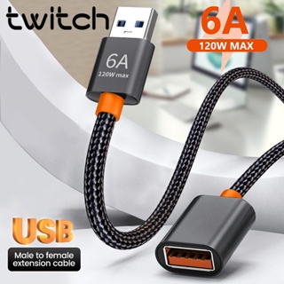 Twitch สายเคเบิลต่อขยาย USB 3.0 ความเร็วสูง ตัวผู้ เป็นตัวเมีย สําหรับกล้องคอมพิวเตอร์ ทีวี ฮาร์ดดิสก์ มือถือ