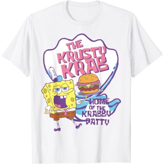 ลายน่ารัก ทางเลือกที่ดีที่สุดของคุณเสื้อยืด พิมพ์ลาย Spongebob Squarepants สีพาสเทล Krusty KrabS-5XL