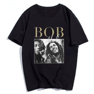 [S-5XL] เสื้อยืดแขนสั้นลําลอง คอกลม พิมพ์ลาย Bob Marley แฟชั่นฤดูร้อน สําหรับผู้ชาย