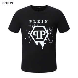 New Style Harajuku PHILIPP PLEIN Men T-Shirt Street Wear Short-Sleeved PP Cotton Round Neck Men Letter Print Tops p_01