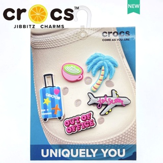 jibbitz Crocs charms ชุดหัวเข็มขัดรองเท้า ลายดอกไม้ แฟชั่น อุปกรณ์เสริม สําหรับเดินทาง ตัวติดรองเท้า crocs