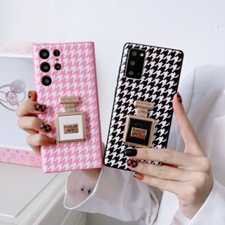 เคสโทรศัพท์มือถือหนัง ระดับไฮเอนด์ พร้อมตัวยึดกระจก สําหรับ Samsung S22ultra S21