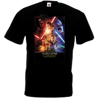 เสื้อยืดแขนสั้นเสื้อยืด พิมพ์ลายโปสเตอร์ภาพยนตร์ The Force Awakens แฟชั่นคู่รักS-5XL