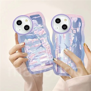 Clear Casing Redmi Note 12 4G 5G 11S 11 10s 10 Pro 9 8 12C A1 10C 10A 9C 9S 9A 6A 5A POCO X4 X5 M3 X3 M4 Pro 4G F5 5G NFC K40S Lovely Dolphins Beautiful Clouds Cute Wavy Edge Airbag Shockproof Phone Case BW 46