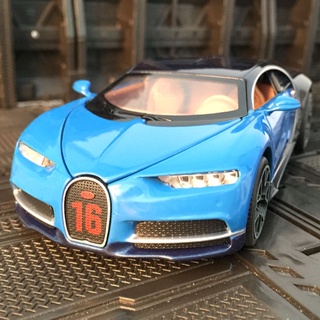 [Boxed] โมเดลรถยนต์จําลอง Bugatti Supercar 1: 32 ของเล่นสําหรับเด็กผู้ชาย