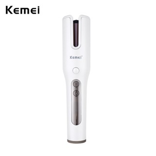 Kemei เครื่องดัดผมอัตโนมัติ ไร้สาย ปรับอุณหภูมิได้