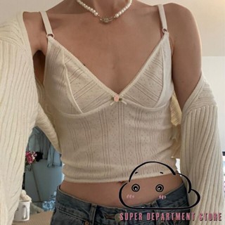 Super- เสื้อกล้าม คอวี สไตล์วินเทจ สําหรับผู้หญิง Y2K