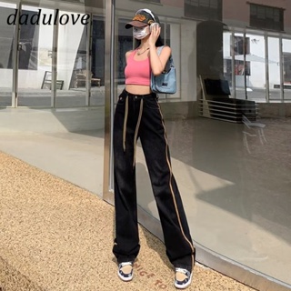 DaDulove💕 New Korean Version of INS Drawstring Jeans Striped High Waist WOMENS Wide-leg Pants plus Size Trousers