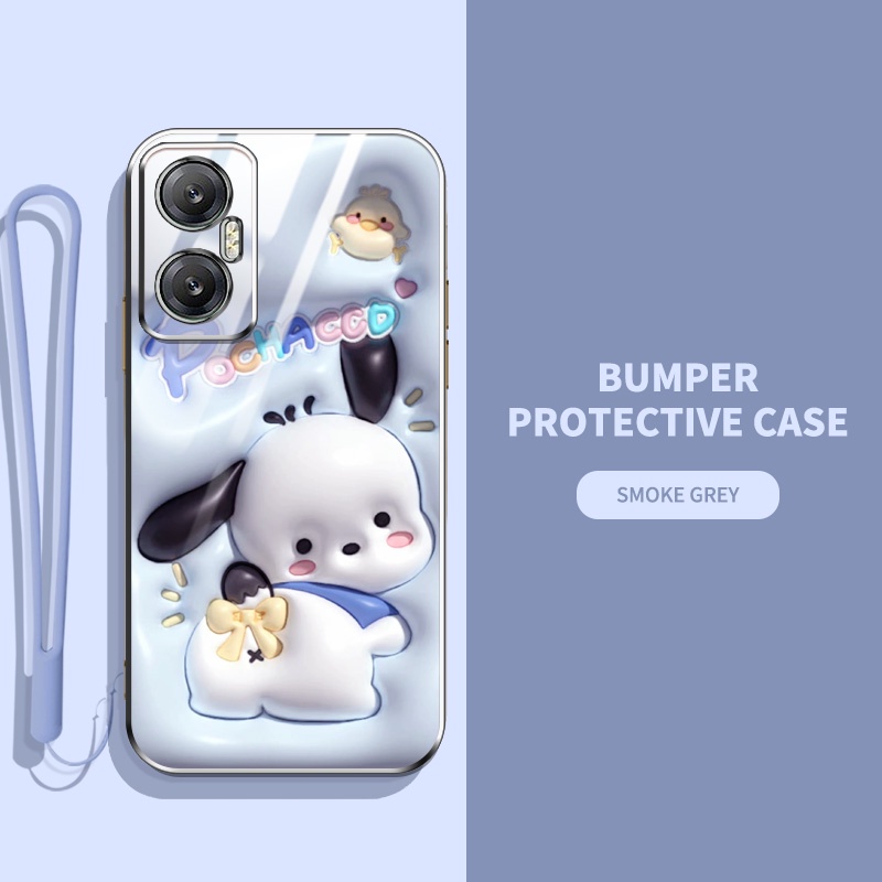 เคสโทรศัพท์มือถือ ขอบตรง ป้องกันเต็มเลนส์ ลายลูกสุนัขน่ารัก 3D สําหรับ Infinix Hot 20 5G X666 X666B
