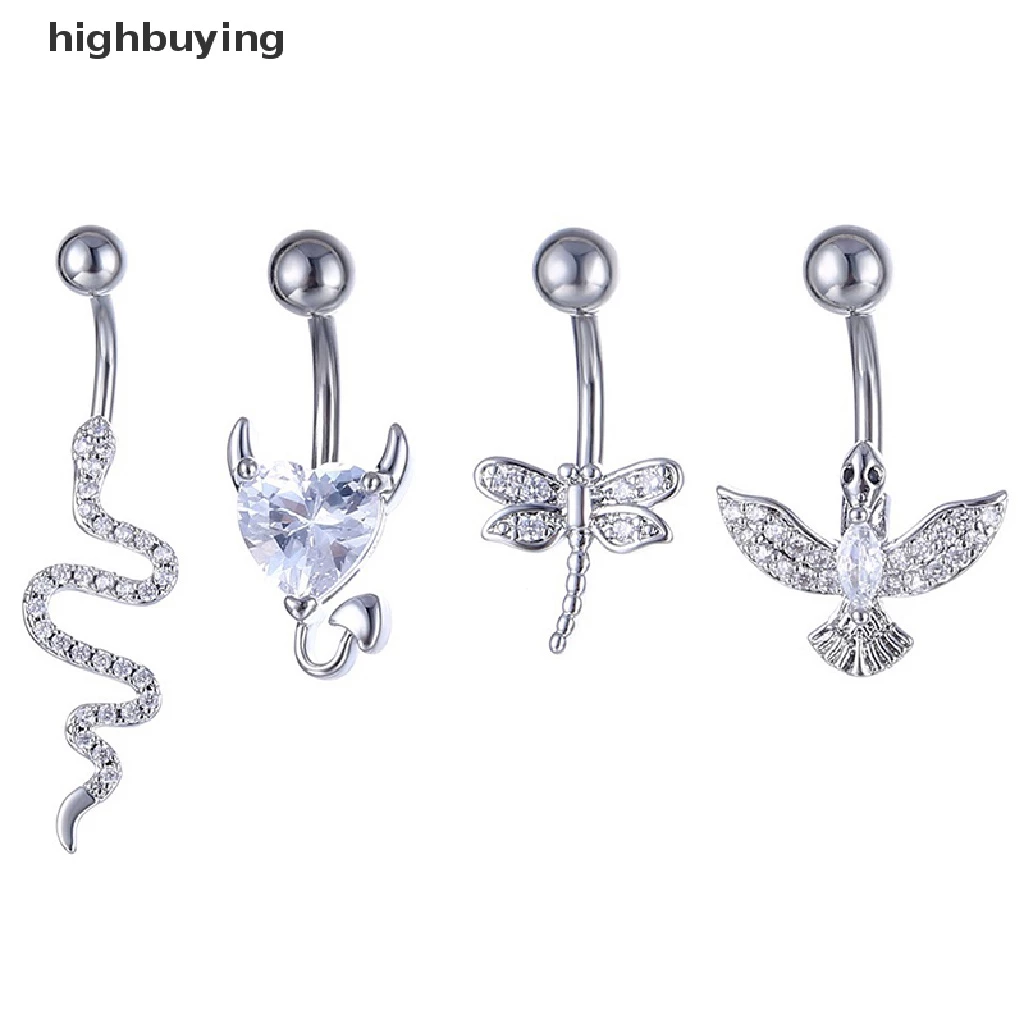 [highbuying] ใหม่ จิวสะดือหน้าท้อง สเตนเลส รูปสัตว์ หัวใจ สะดือ โค้ง บาร์เบล แหวนสะดือ เซ็กซี่ เครื่องประดับร่างกาย พร้อมส่ง