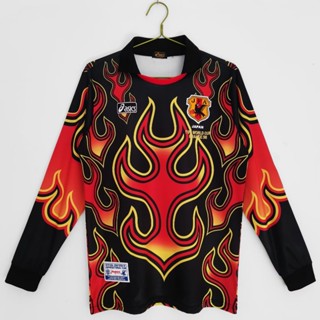 เสื้อกีฬาแขนยาว ลายทีมชาติฟุตบอล Jersey 1998 Season Japan Goalkeeper สีแดง ไซซ์ S-XXL