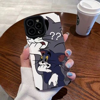 เคสโทรศัพท์มือถือนิ่ม กันตก ลายแมว และหนู สําหรับ Iphone Apple 11pro 12pro 13pro 14promax 11promax 14plus 6GS 7 8plus xr xs xsmax