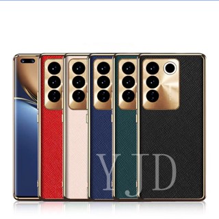 Yjd เคสโทรศัพท์หนัง กันกระแทก กรอบโลหะ สําหรับ Vivo V27 Pro