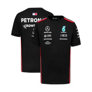 เสื้อยืดแขนสั้น พิมพ์ลายทีม Mercedes AMG Petronas F1 แฟชั่นฤดูร้อน สําหรับผู้ชาย และผู้หญิง 2023