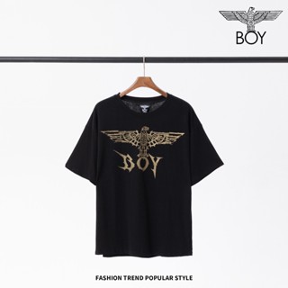 Boy- เสื้อยืดลําลอง แขนสั้น ทรงหลวม แฟชั่นสําหรับผู้ชาย และผู้หญิง