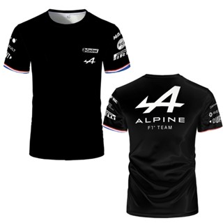 F1 เสื้อยืดลําลอง แขนสั้น คอกลม พิมพ์ลายรถแข่ง Alpine Formula One Alonso Team 3D แฟชั่นสําหรับผู้ชาย ผู้หญิง