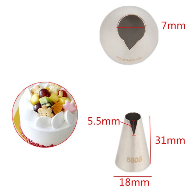580s#580#686 หัวฉีดไอซิ่ง สําหรับตกแต่งเค้ก เกี๊ยว ครีมตกแต่ง - รูปที่ 7
