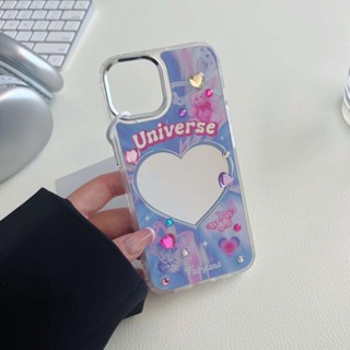 เคสโทรศัพท์มือถือกระจก กันกระแทก ลายหมีน่ารัก สําหรับ iPhone 14PROMAX 12PROMAX 12 12PRO 13 13PRO 13PROMAX 14 14PRO