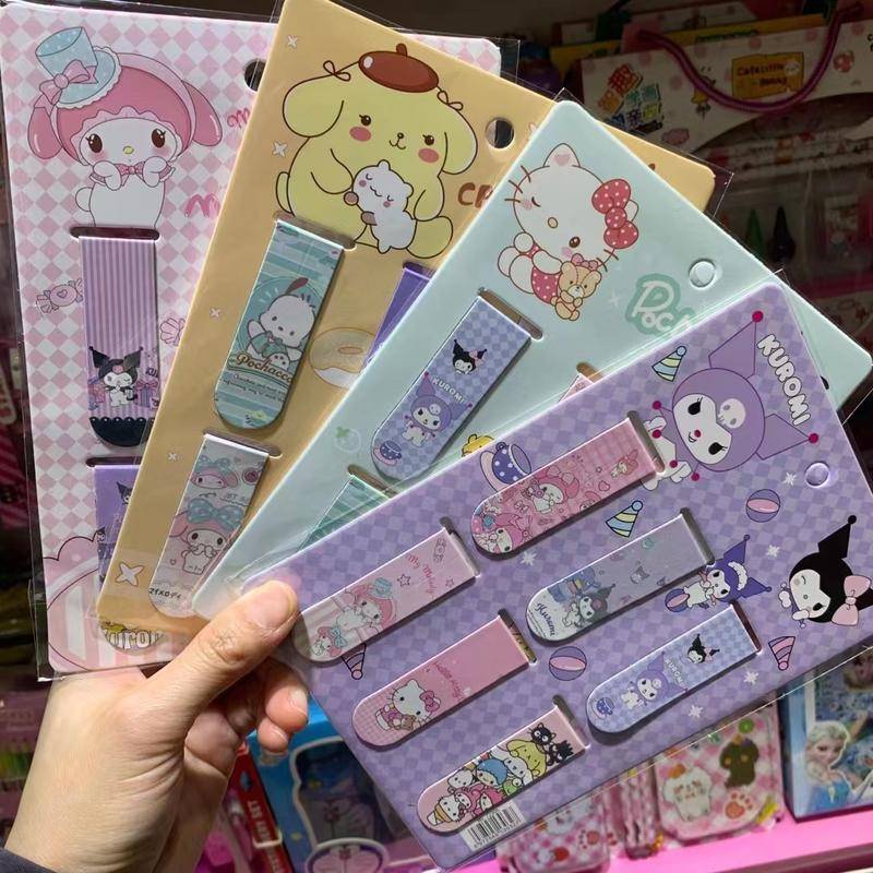 ที่คั่นหนังสือแม่เหล็ก ลายการ์ตูน Sanrio Mymelody Kuromi Cinnamoroll น่ารัก เครื่องเขียน สําหรับโรงเรียน สํานักงาน ของขวัญวันเกิด 6 ชิ้น ต่อชุด